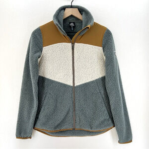 Kuhl Womens XS Prism Full Zip Fleece Jacket Color Block Golden Green Outdoor